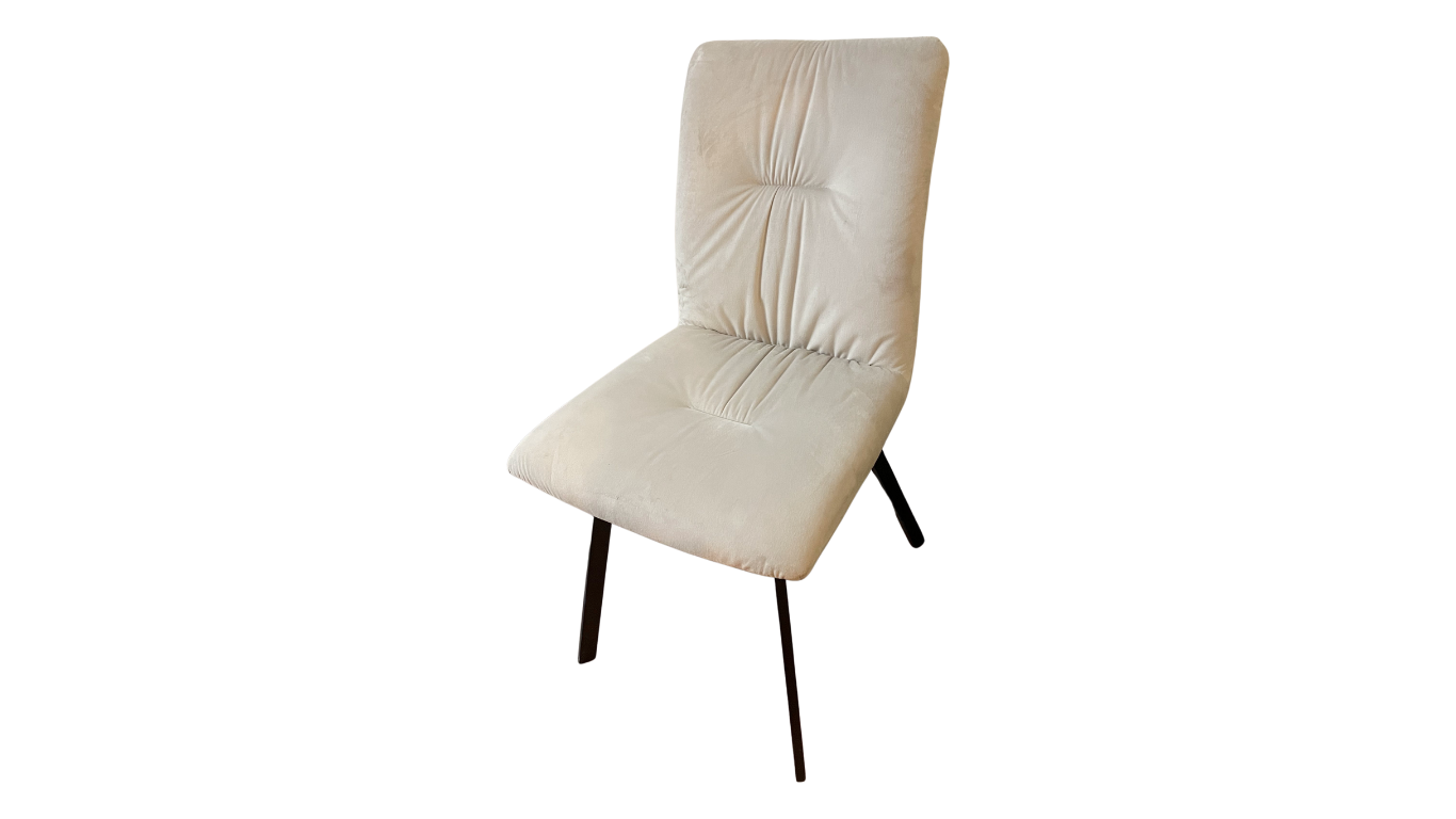 Beige Dining Chair with Wooden Legs(displayed)